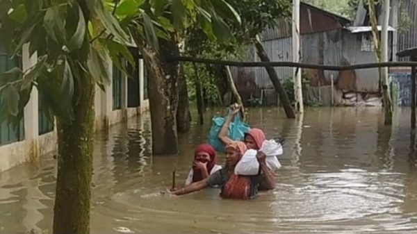 গত বুধবার গোসাইবাড়ী ইউনিয়নের সোহড়াবাড়ী, শিমুলবাড়ী ও ভান্ডারবাড়ী ইউনিয়নের কৈয়াগাড়ী গ্রামে ভয়ালগ্রাসী যমুনার পানি প্রবেশ করে। বৃহস্পতিবার সরজমিনে দেখা যায়, সহড়াবাড়ী প্রাথমিক বিদ্যালয়, শিমুলবাড়ী প্রাথমিক বিদ্যালয় ও কৈয়াগাড়ী প্রাথমিক বিদ্যালয়ে পানি প্রবেশ করায় পাঠদানসহ সকল কার্যক্রম বন্ধ রয়েছে। তলিয়ে গেছে ফসলি জমিসহ বসতভিটা। শিমুলবাড়ী এলাকার মসজিদ, গোরস্থানসহ ডুবেগেছে চলাচলের একমাত্র রাস্তা। এদিকে সোহড়াবাড়ী ঘাটের নদীরক্ষা বাঁধ অনেকটাই ঝুঁকিতে রয়েছে। সেখানে পানি উন্নয়ন বোর্ড বাঁধ রক্ষায় কাজ করে যাচ্ছে।